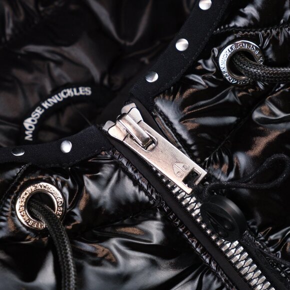 Moose Knuckles Monteau Exhibition Chevron Quilted Puffer Jacket, Black, Small - Picture 9 of 13